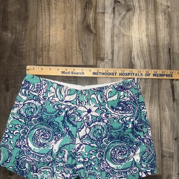 Lilly Pulitzer Shorts Womens 00 Callahan Seafoam Green Montauk Preppy Beach - Picture 6 of 8